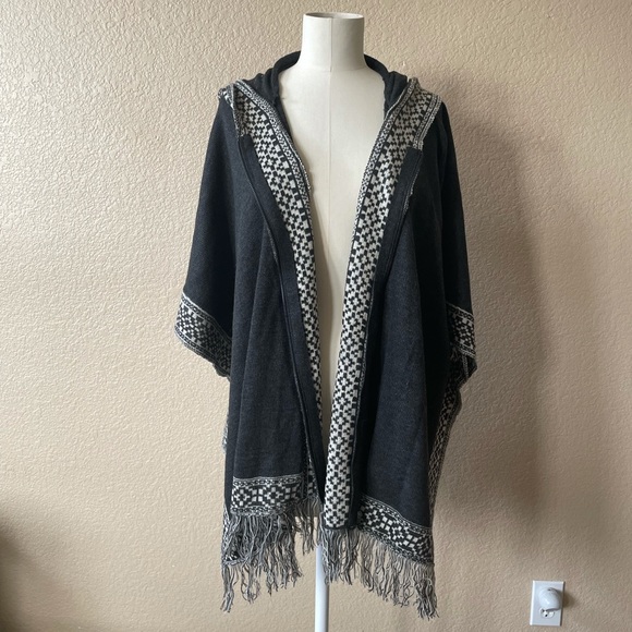 Hooded Poncho Sweater - Picture 2 of 8